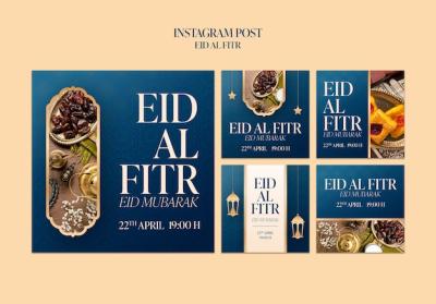 Realist Eid al-Fitr Template Design – Download Free Stock Photo