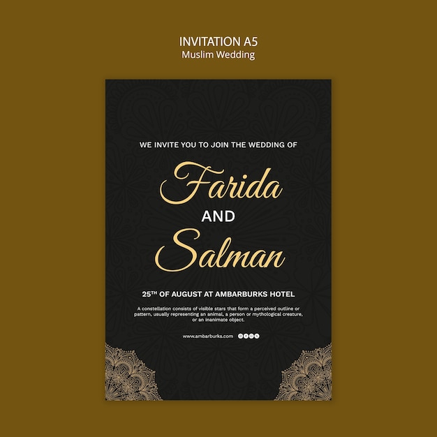 Stunning Muslim Wedding Template Design – Free to Download