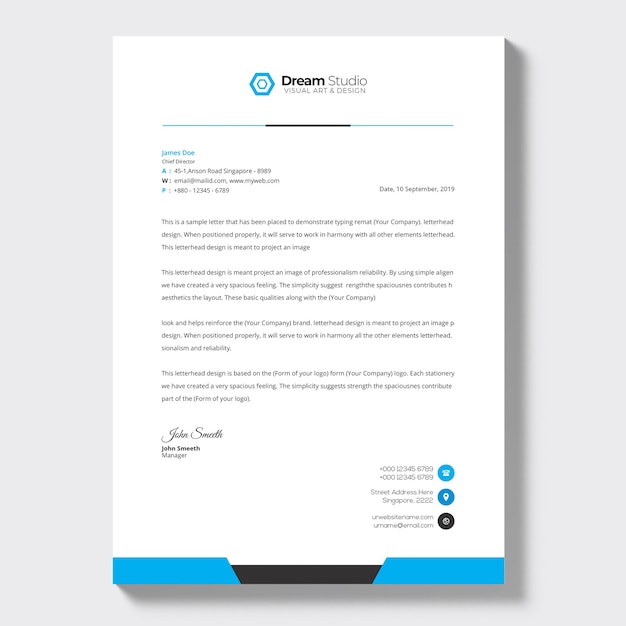 Professional Business Letterhead Template – Download Free Stock Photo