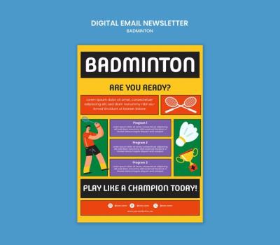 Badminton Template Design for Stunning Visuals – Free Download Stock Photo