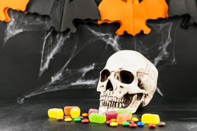 Spooky Skull and Colorful Candies – Free Download