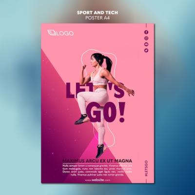 Sport & Tech Poster Template – Free Download