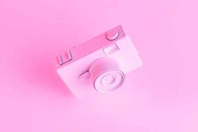 Close-up of Old Painted Camera Against Pink Backdrop – Free Stock Photo for Download