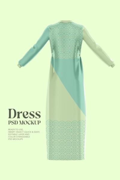 Women Long Dress PSD Mockup – Free Download