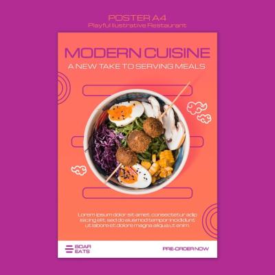 Noodle Restaurant Poster Template – Free Download