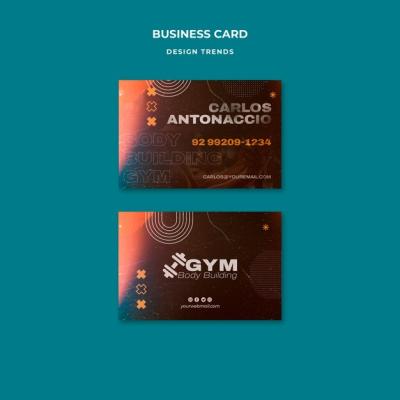 Bodybuilding Workout Business Card Template for Free Download