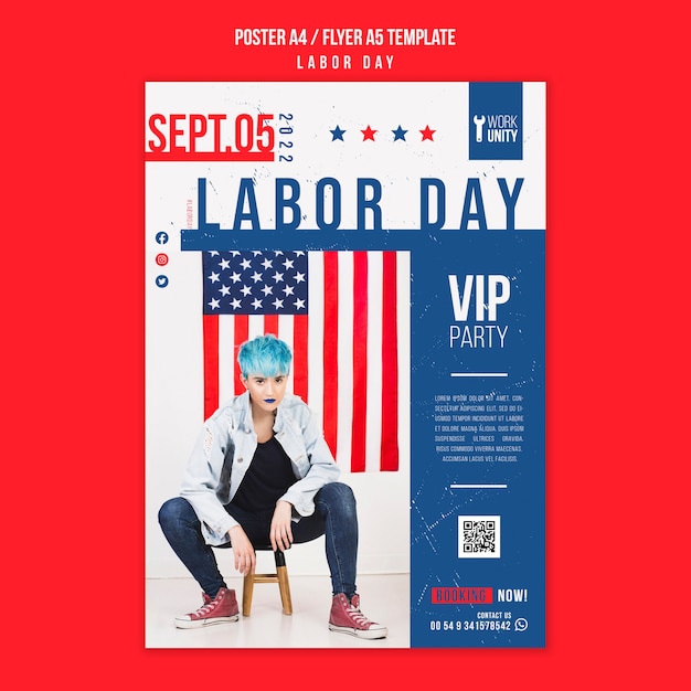 Labor Day Celebration Flyer Template – Free Download