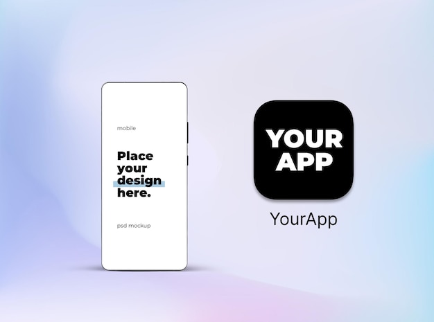 Mobile Mockup Featuring App Icon and Phone Screen – Free Download