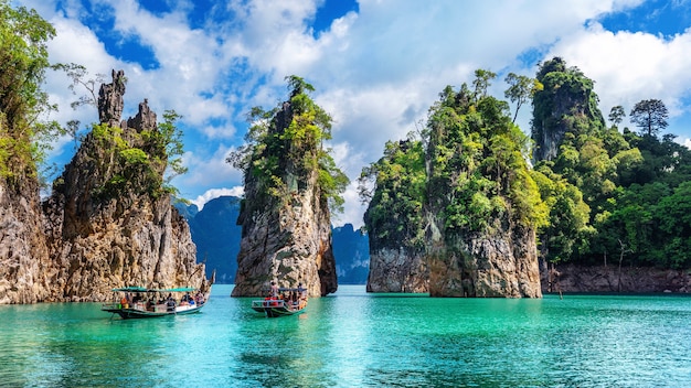 Beautiful Mountains at Ratchaprapha Dam in Khao Sok National Park, Thailand – Free Stock Photo Download