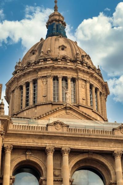 The Palau Nacional in Barcelona, Spain Under a Cloudy Sky – Free to Download