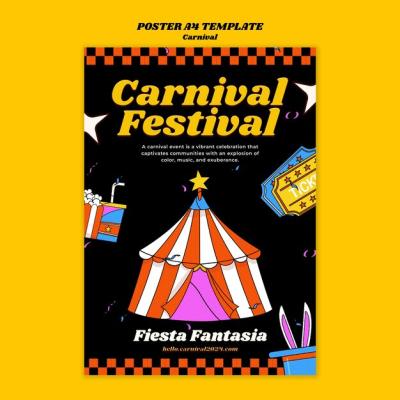 Carnival Celebration Poster Template for Free Download