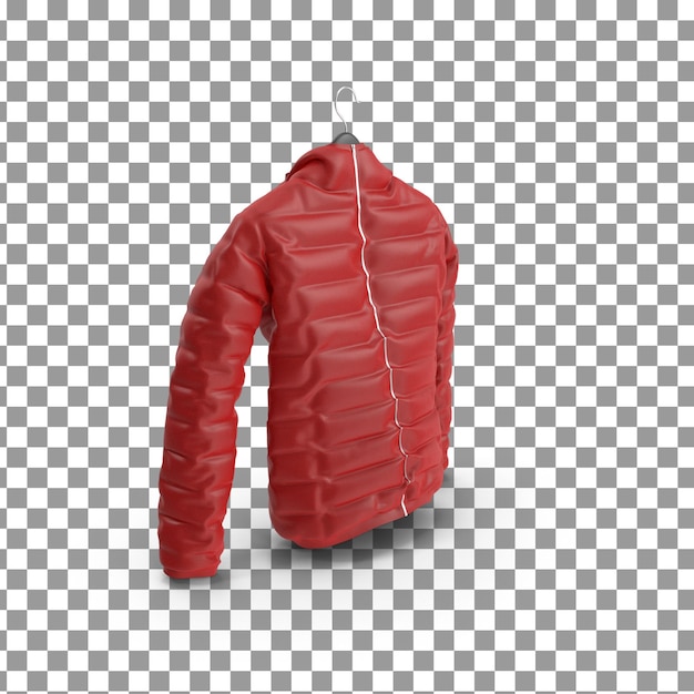 3D Red Jacket on Isolated Transparent Background – Free Download