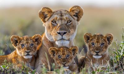 Lions in the African Grasslands – Free Download