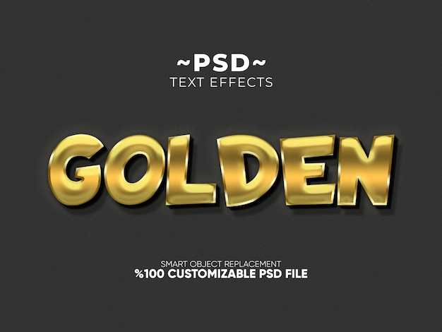 Golden 3D Text Style Effect – Download Free Stock Photo