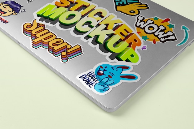 Laptop Sticker Mockup Design – Download Free Stock Photo