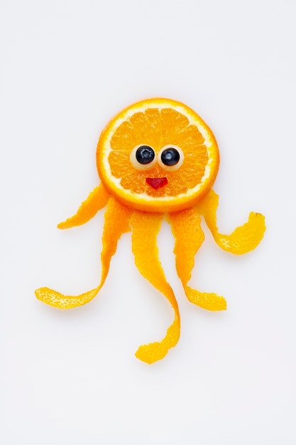 Octopus Orange on White Background – Free Stock Photo for Download