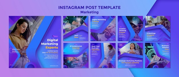 Gradient Marketing Instagram Post Design Template – Free Download