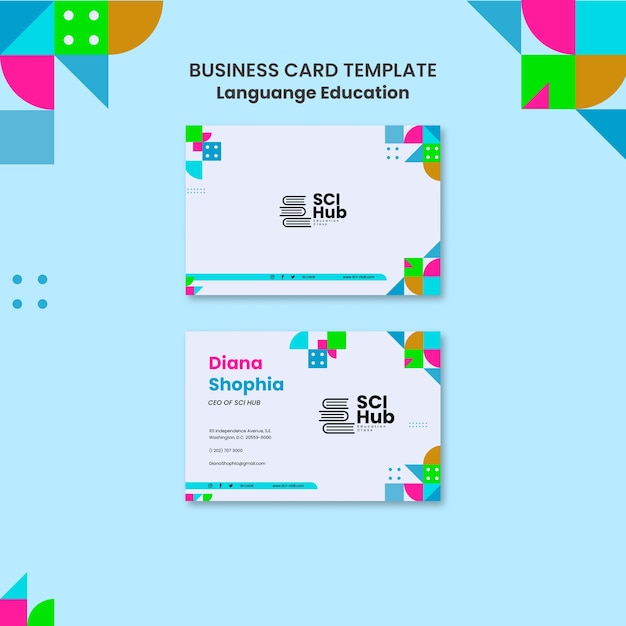 Language Learning Business Card Design – Free Download