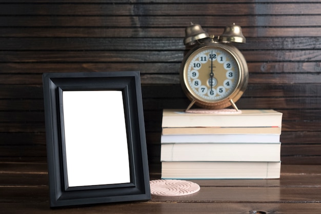 Frame Template Next to Books – Free Stock Photo for Download