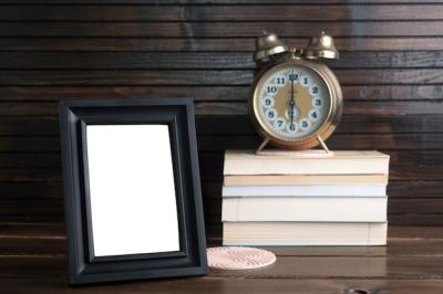 Frame Template Next to Books – Free Stock Photo for Download