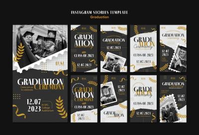 Graduation Template Design in Flat Style – Free Download