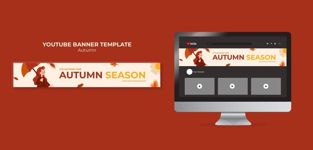 Autumn Season Template in Flat Design – Free Download