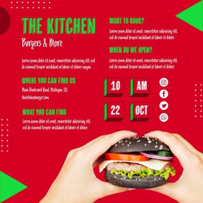 Hands Holding Burger Kitchen Menu – Free Download