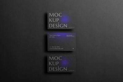 Professional Dark Gradient Business Card Mock-Up – Free Download