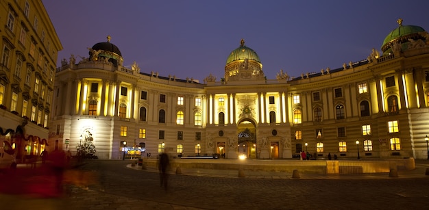 Stunning Night View of Hofburg Palace in Vienna – Free Stock Photo for Download