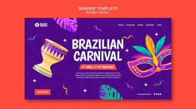 Brazilian Carnival Celebration Landing Page – Free to Download