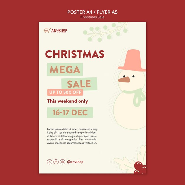 Christmas Celebration Poster Template – Free Download