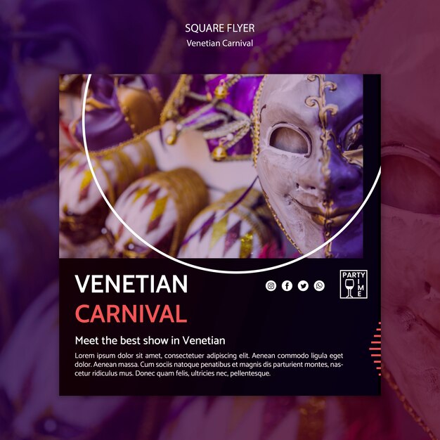 Vibrant Template Concept for Venetian Carnival – Free Download