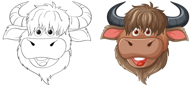 Happy Cartoon Yak Faces – Download Free Stock Photos