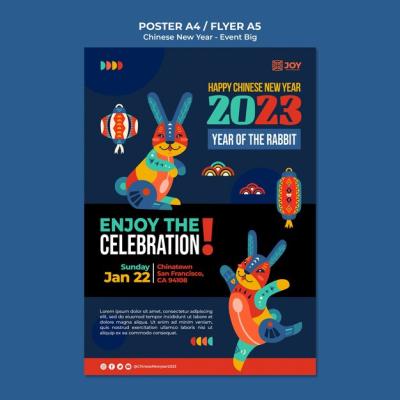 Chinese New Year Celebration Poster Template – Free Download