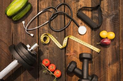 Healthy Food and Exercise Equipment: Measuring Tape and Stethoscope – Free Stock Photo Download