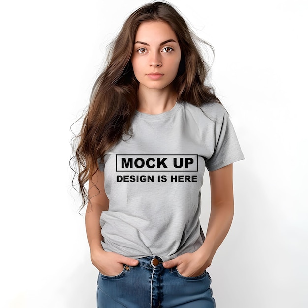 Gray T-Shirt Mockup for Stylish Apparel – Download Free Stock Photo