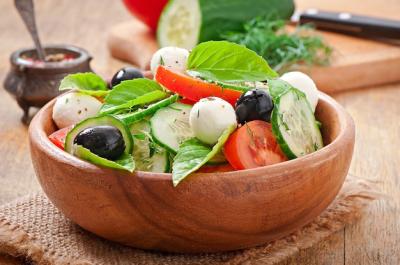 Close-Up of Fresh Vegetable Greek Salad – Free Download