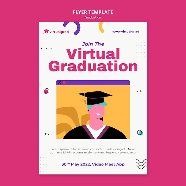 Virtual Graduation Celebration Flyer Template – Free to Download