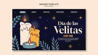 Dia de las Velitas Celebration Landing Page – Free Download