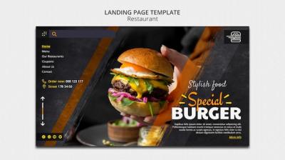 Delicious Burger Restaurant Landing Page – Free Download for Stunning PSD Templates