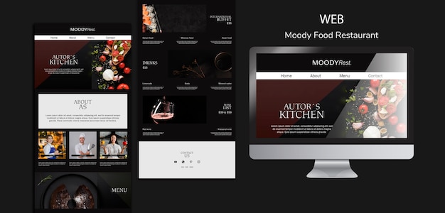 Moody Food Restaurant Web Template – Free Download