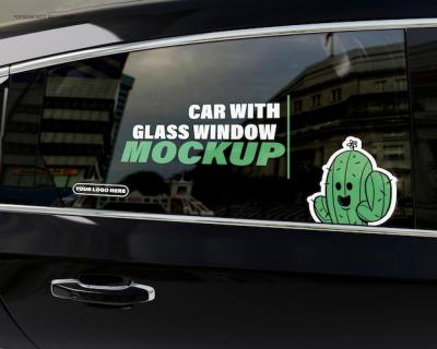 Car Mockup Featuring a Glass Window – Free Download