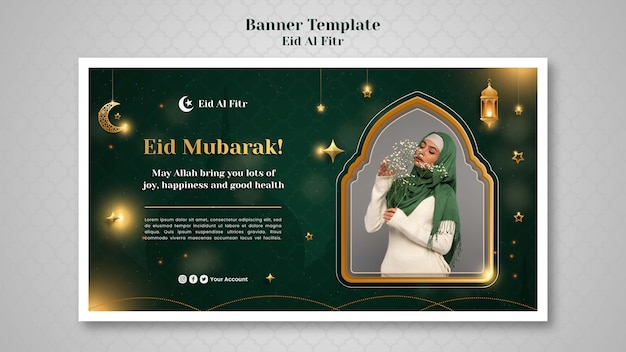 Realistic Eid al-Fitr Banner Design Template – Free to Download