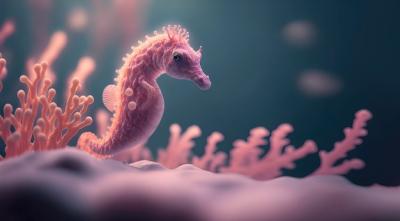 Pink SeaHorse in the Ocean Photography – Free to Download