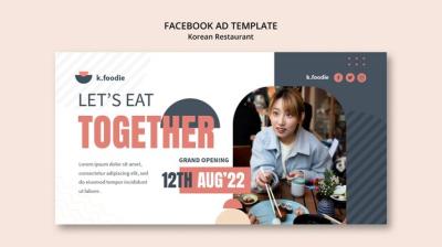 Korean Food Restaurant Facebook Template – Free to Download