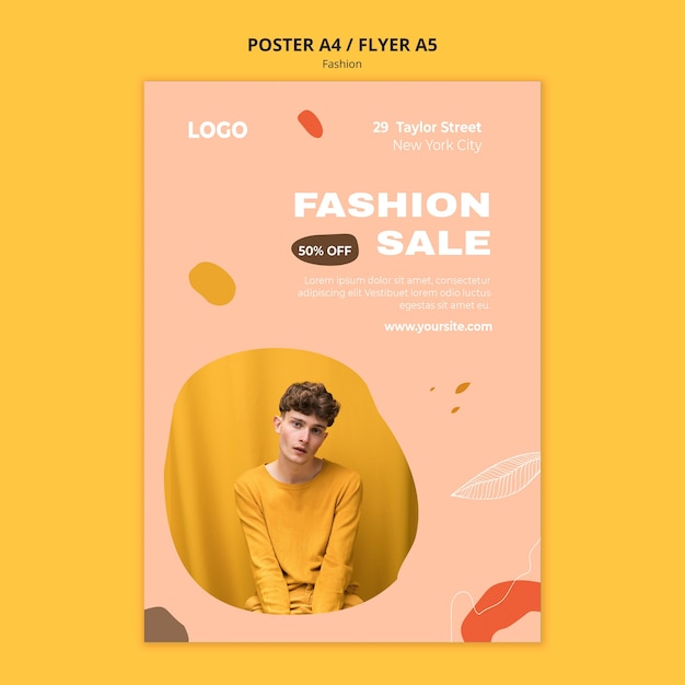 Male Fashion Poster Template for Sales – Free Download