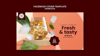 Kombucha Drink Facebook Cover Template – Free Download