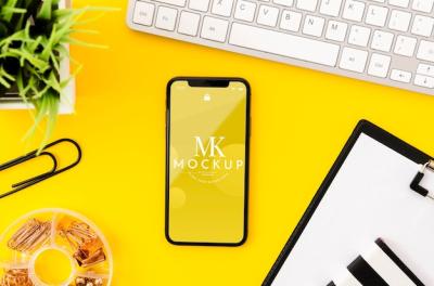 Phone Mock-Up Flat Lay Design – Free Download