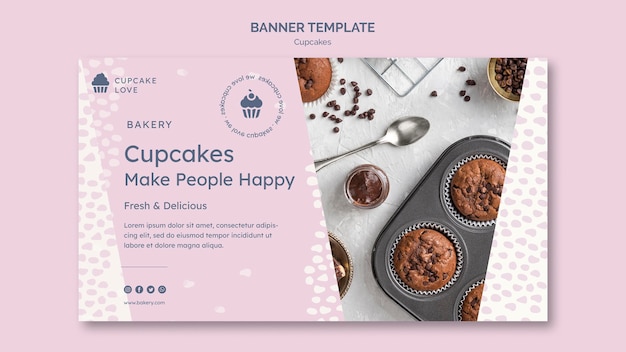 Delicious Cupcakes Banner Template Photo – Free to Download