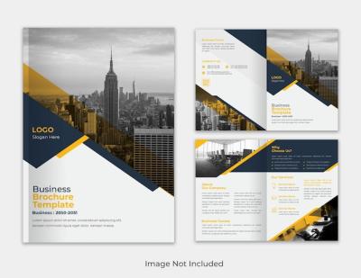 Corporate Modern Bifold Brochure Template for Company Profile and Annual Report – Free Download